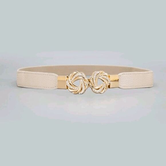 2/$21 Ladies Fashionable Ivory Stretch Belt (25.6 Inches) - Picture 1 of 4